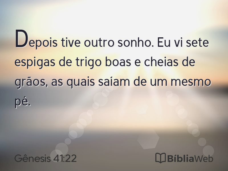 Gênesis 41:22 em imagem para compartilhar