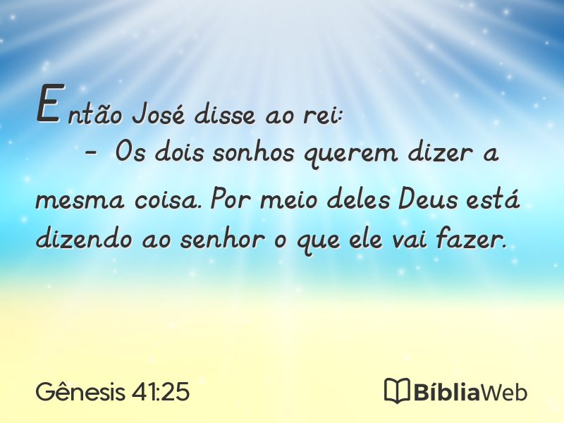 Gênesis 41:25 em imagem para compartilhar