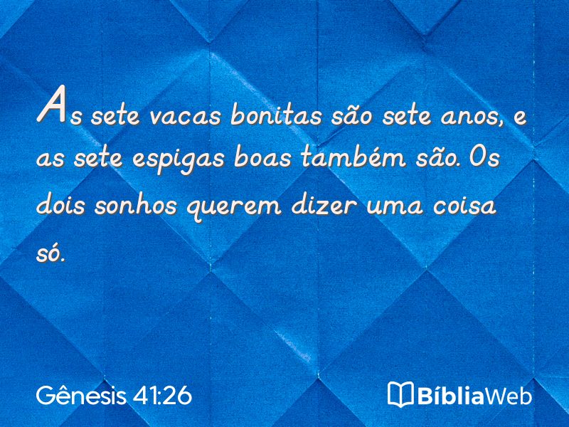 Gênesis 41:26 em imagem para compartilhar