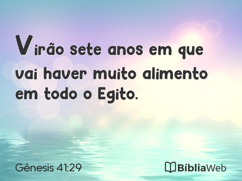 Gênesis 41:29 em imagem para compartilhar