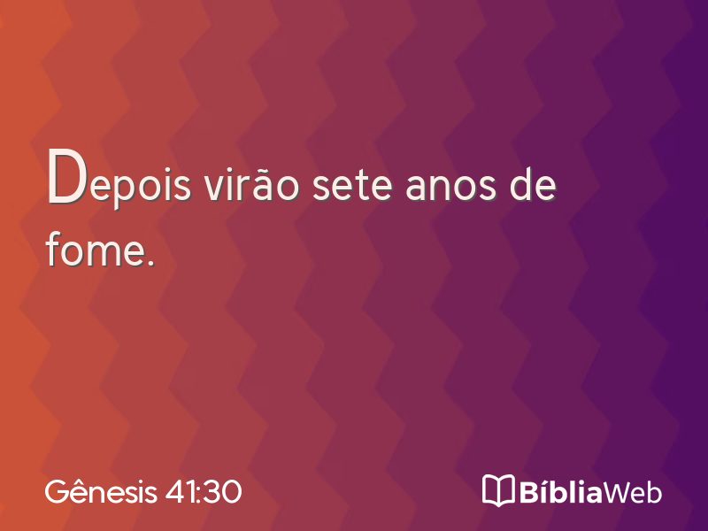 Gênesis 41:30 em imagem para compartilhar
