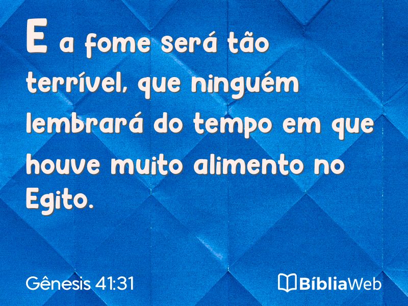Gênesis 41:31 em imagem para compartilhar