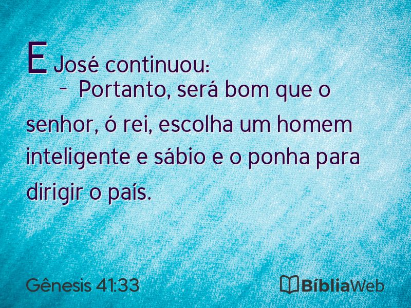 Gênesis 41:33 em imagem para compartilhar
