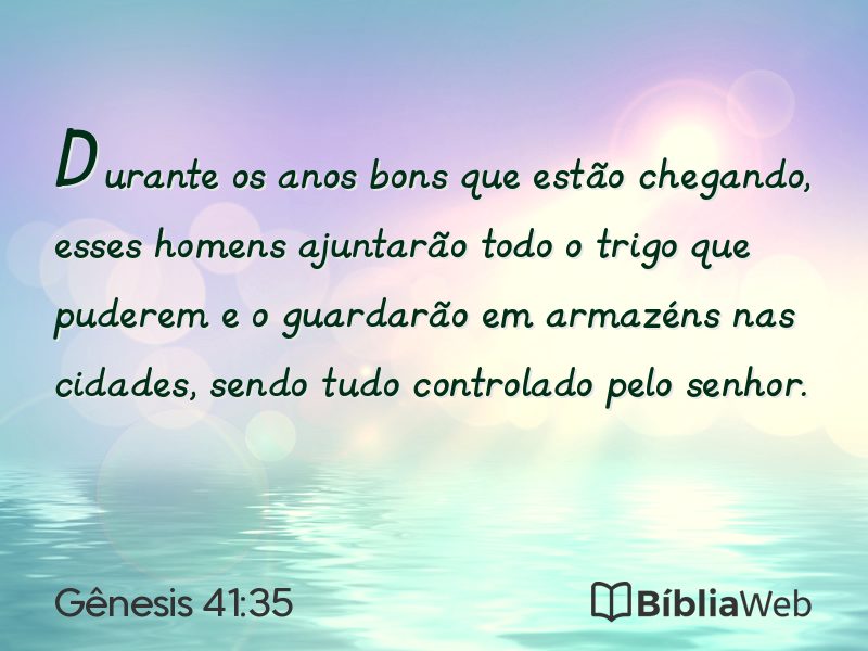 Gênesis 41:35 em imagem para compartilhar