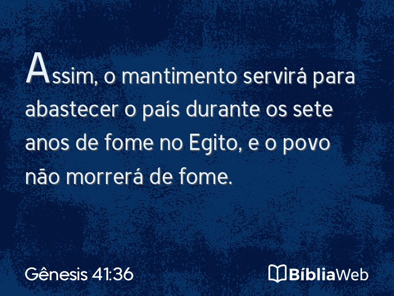 Gênesis 41:36 em imagem para compartilhar