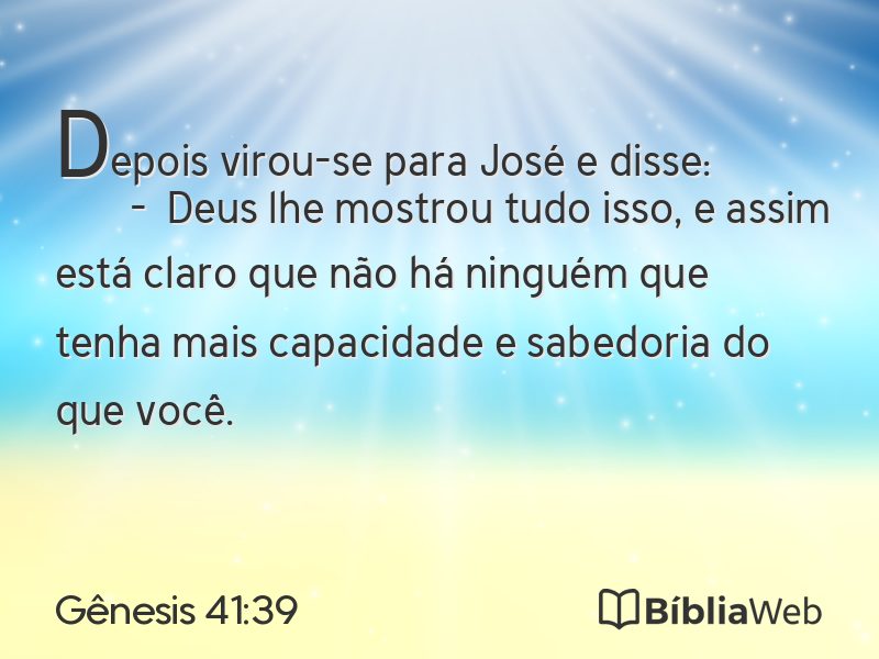 Gênesis 41:39 em imagem para compartilhar