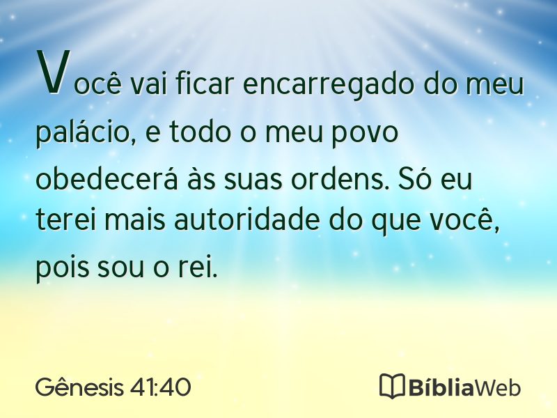 Gênesis 41:40 em imagem para compartilhar
