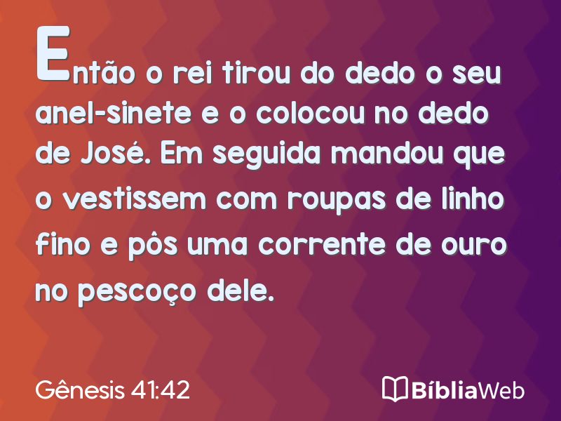 Gênesis 41:42 em imagem para compartilhar