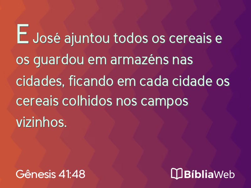 Gênesis 41:48 em imagem para compartilhar