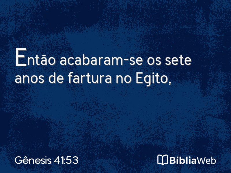 Gênesis 41:53 em imagem para compartilhar