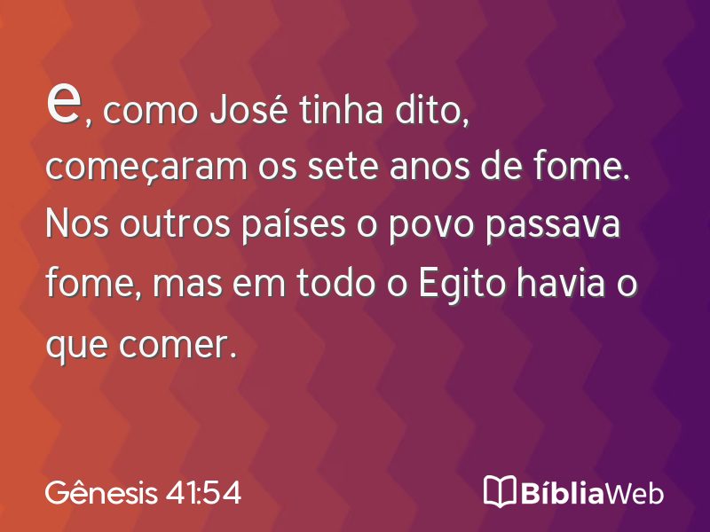Gênesis 41:54 em imagem para compartilhar