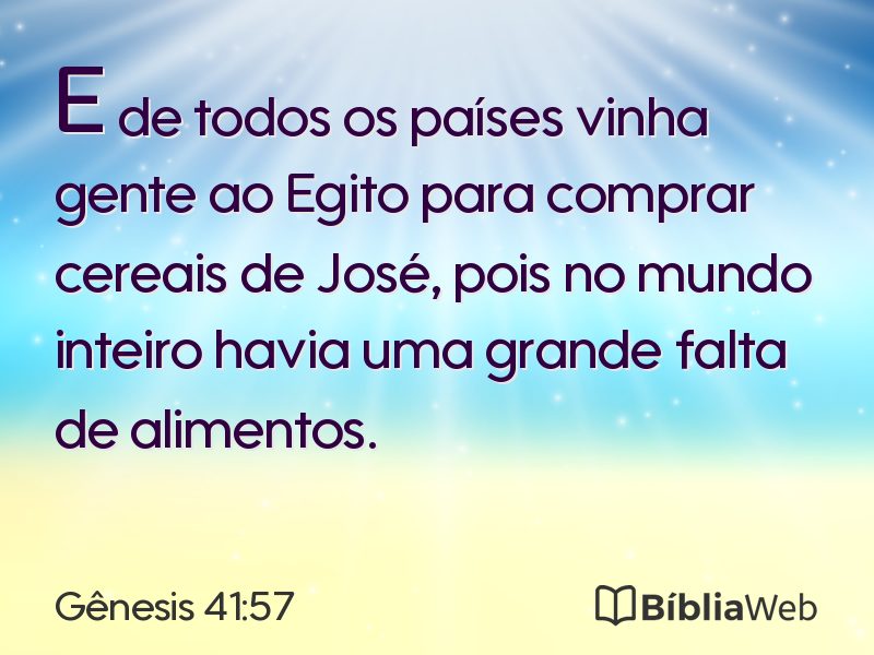 Gênesis 41:57 em imagem para compartilhar