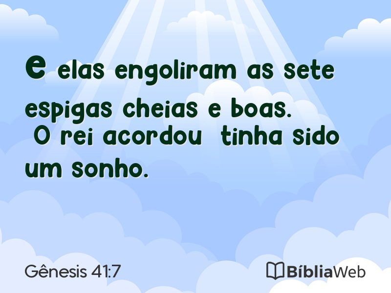 Gênesis 41:7 em imagem para compartilhar