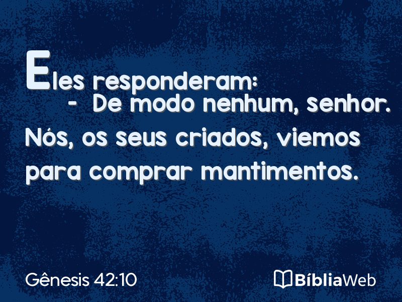 Gênesis 42:10 em imagem para compartilhar