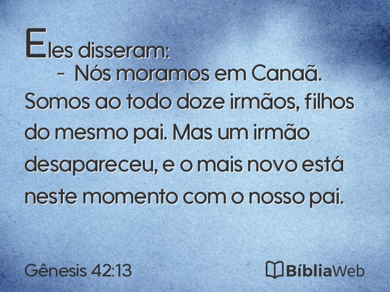Gênesis 42:13 em imagem para compartilhar