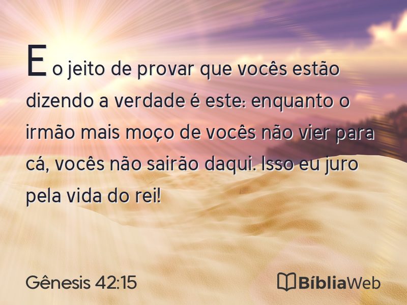 Gênesis 42:15 em imagem para compartilhar