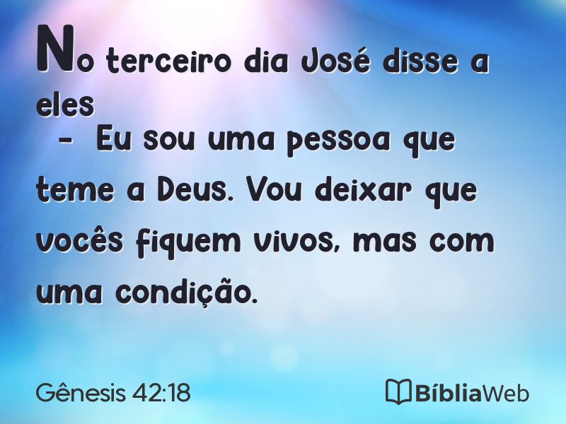 Gênesis 42:18 em imagem para compartilhar