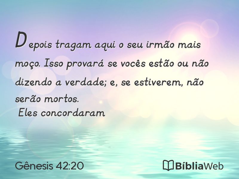 Gênesis 42:20 em imagem para compartilhar