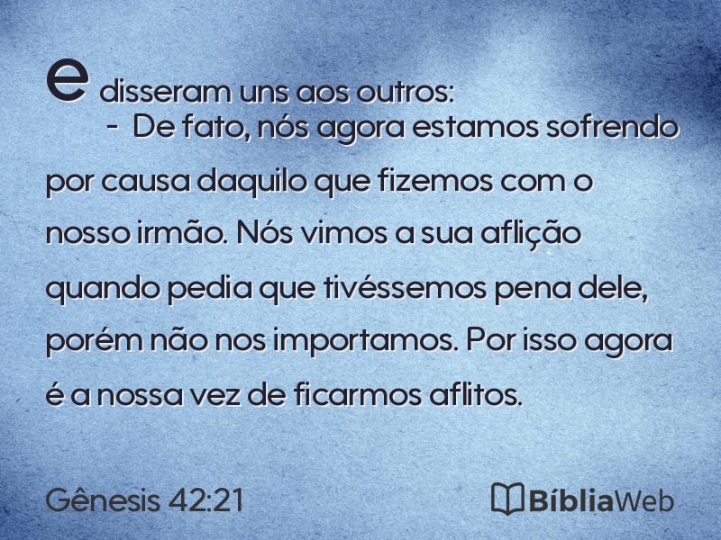 Gênesis 42:21 em imagem para compartilhar