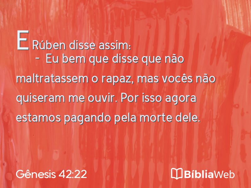Gênesis 42:22 em imagem para compartilhar