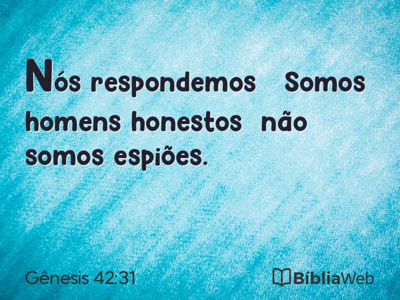 Gênesis 42:31 em imagem para compartilhar