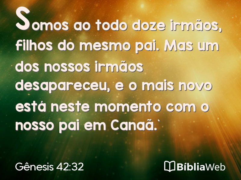 Gênesis 42:32 em imagem para compartilhar
