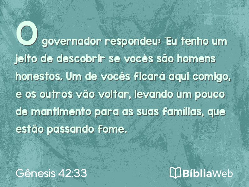 Gênesis 42:33 em imagem para compartilhar