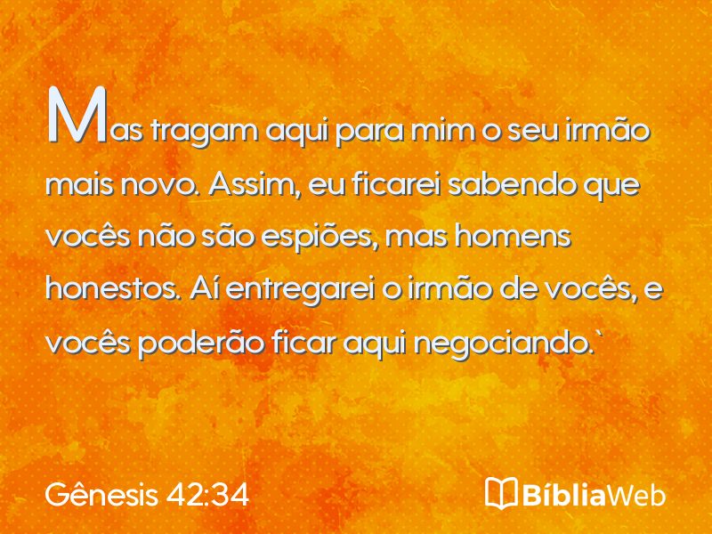 Gênesis 42:34 em imagem para compartilhar