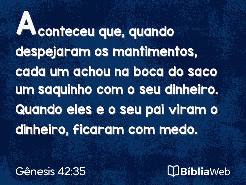 Gênesis 42:35 em imagem para compartilhar