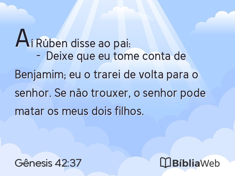 Gênesis 42:37 em imagem para compartilhar