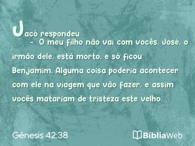 Gênesis 42:38 em imagem para compartilhar