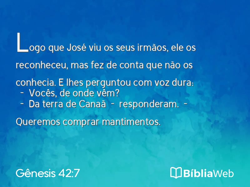 Gênesis 42:7 em imagem para compartilhar