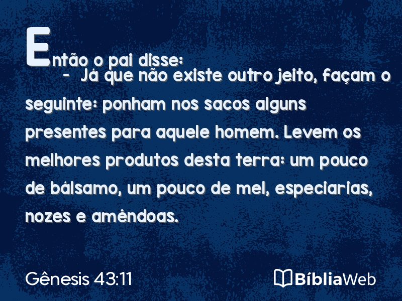 Gênesis 43:11 em imagem para compartilhar