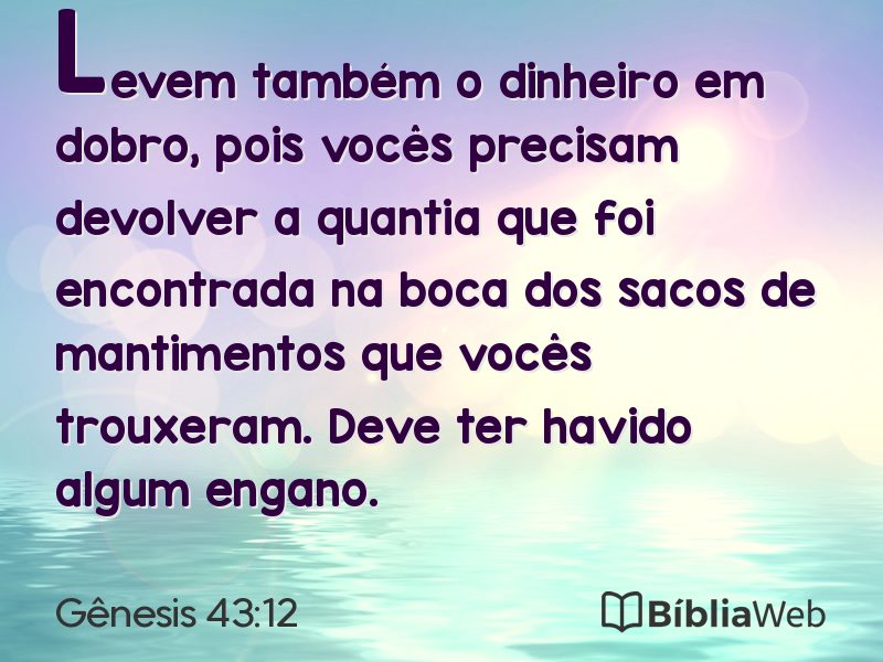 Gênesis 43:12 em imagem para compartilhar