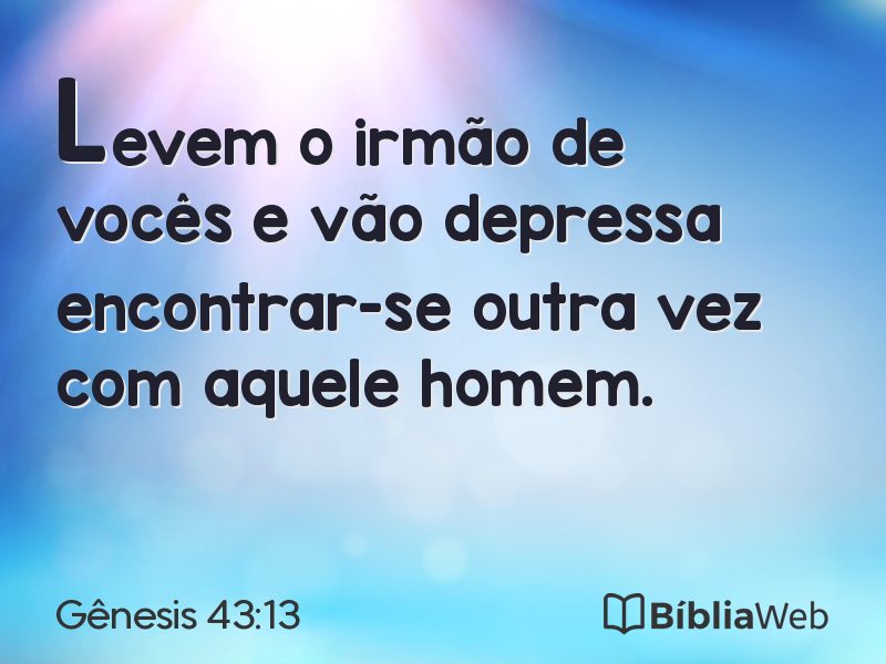 Gênesis 43:13 em imagem para compartilhar