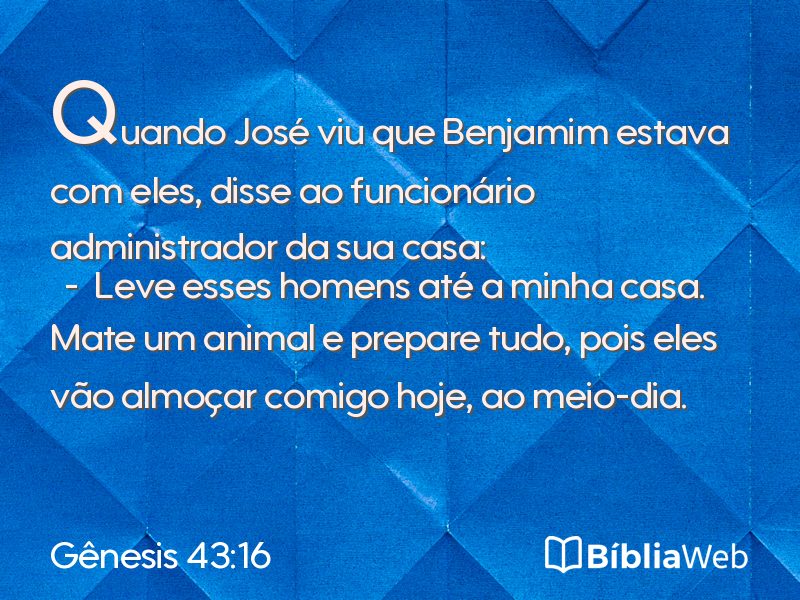 Gênesis 43:16 em imagem para compartilhar