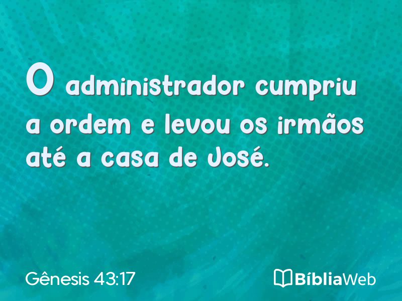 Gênesis 43:17 em imagem para compartilhar