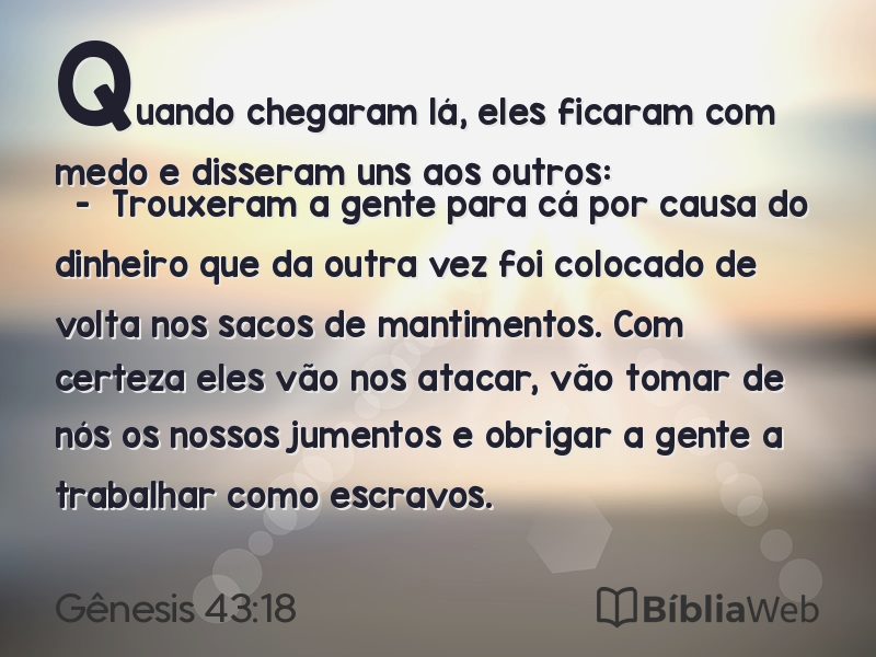 Gênesis 43:18 em imagem para compartilhar