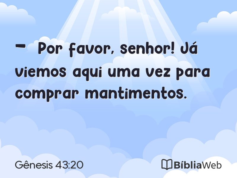 Gênesis 43:20 em imagem para compartilhar