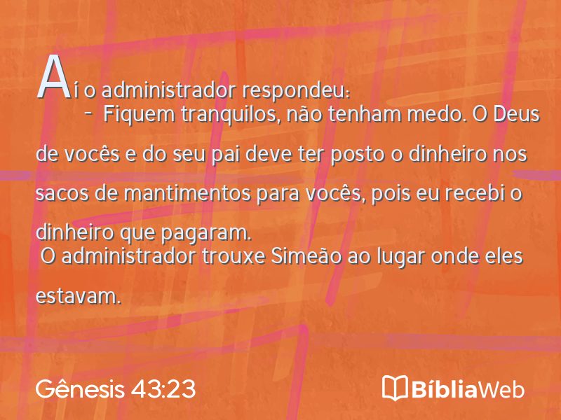 Gênesis 43:23 em imagem para compartilhar