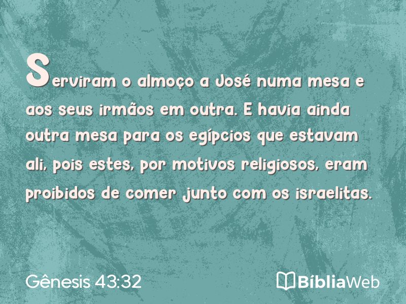 Gênesis 43:32 em imagem para compartilhar