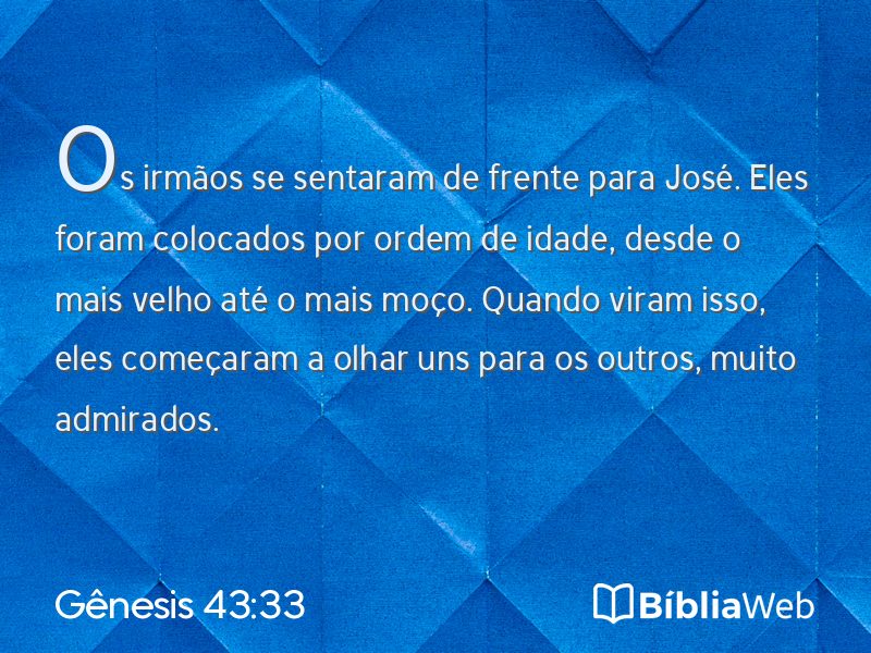 Gênesis 43:33 em imagem para compartilhar