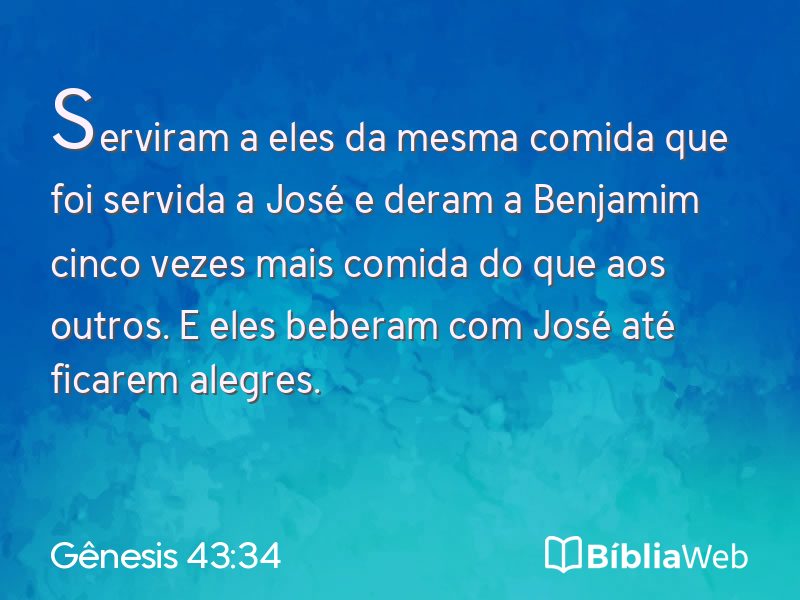 Gênesis 43:34 em imagem para compartilhar
