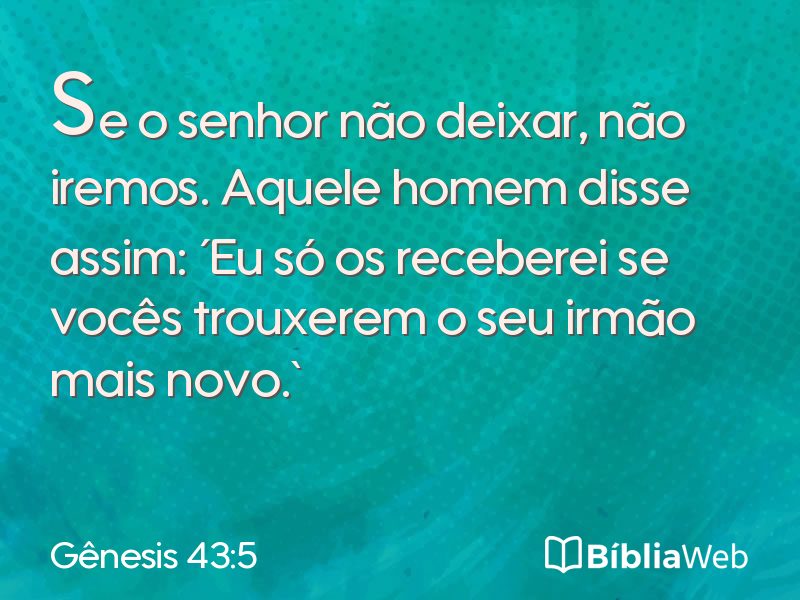 Gênesis 43:5 em imagem para compartilhar