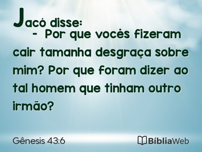 Gênesis 43:6 em imagem para compartilhar