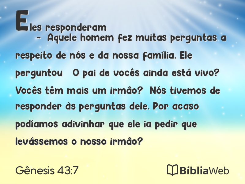 Gênesis 43:7 em imagem para compartilhar