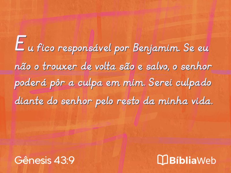 Gênesis 43:9 em imagem para compartilhar