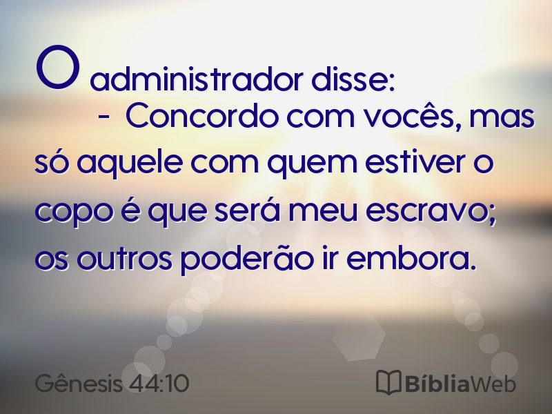 Gênesis 44:10 em imagem para compartilhar