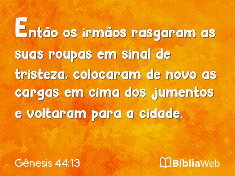 Gênesis 44:13 em imagem para compartilhar