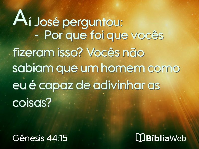 Gênesis 44:15 em imagem para compartilhar